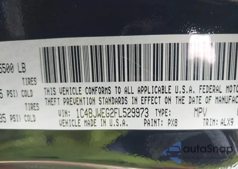 2015 Jeep Wrangler Unlimited Sahara z USA, uszkodzony, nr VIN 1C4BJWEG2FL529973